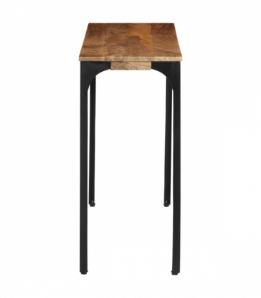 vidaXL Console Table Brown 110x35x76 cm Solid Wood Mango and Iron