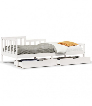 vidaXL Daybed with Drawers without Mattress 90x190 cm Single Solid Wood