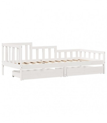 vidaXL Daybed with Drawers without Mattress 90x190 cm Single Solid Wood