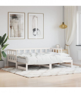 vidaXL Daybed with Trundle White 90x190 cm Solid Wood Pine