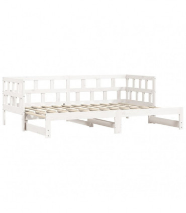 vidaXL Daybed with Trundle White 90x190 cm Solid Wood Pine