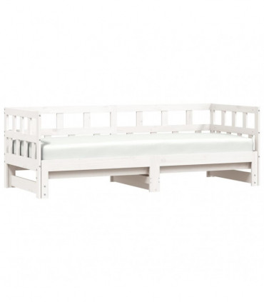 vidaXL Daybed with Trundle White 90x190 cm Solid Wood Pine