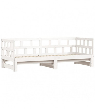 vidaXL Daybed with Trundle White 90x190 cm Solid Wood Pine