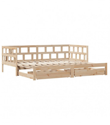 vidaXL Daybed with Trundle and Drawers without Mattress 80x200 cm