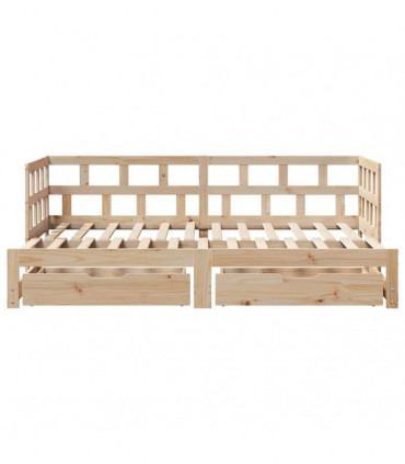 vidaXL Daybed with Trundle and Drawers without Mattress 80x200 cm