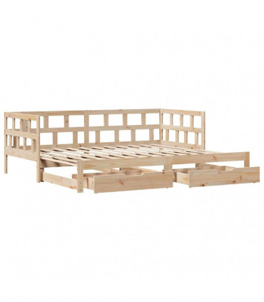 vidaXL Daybed with Trundle and Drawers without Mattress 80x200 cm