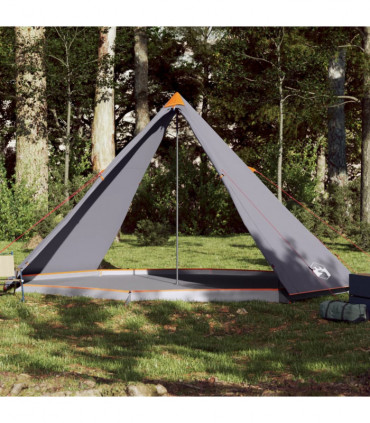 vidaXL Family Tent Tipi 8-Person Grey and Orange Waterproof