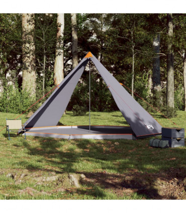 vidaXL Family Tent Tipi 8-Person Grey and Orange Waterproof
