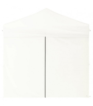 vidaXL Folding Party Tent with Sidewalls White 2x2 m