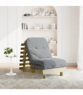 vidaXL Futon Sofa Bed with Mattress 70x206x11 cm Impregnated Wood Pine