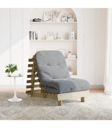 vidaXL Futon Sofa Bed with Mattress 70x206x11 cm Impregnated Wood Pine