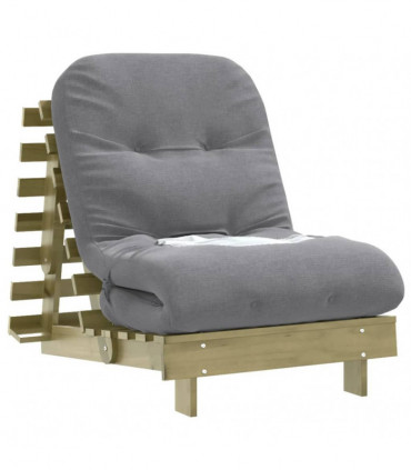 vidaXL Futon Sofa Bed with Mattress 70x206x11 cm Impregnated Wood Pine