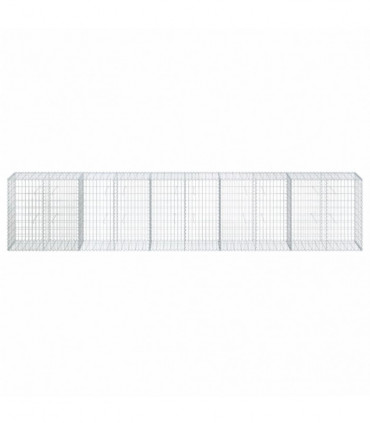 vidaXL Gabion Basket with Cover 500x50x100 cm Galvanised Iron