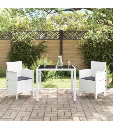 vidaXL Garden Chair 2 pcs White 53 x 49 x 85 cm PP