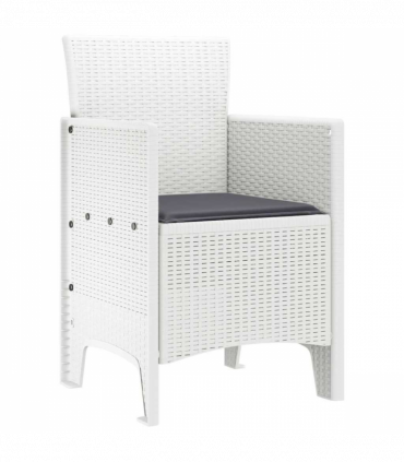 vidaXL Garden Chair 2 pcs White 53 x 49 x 85 cm PP