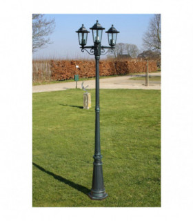 vidaXL Garden Light Post 3-arms 215 cm Dark Green/Black Aluminium