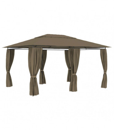 vidaXL Garden Marquee with Curtains 4x3 m Taupe 180 g/m²