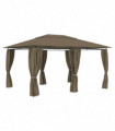 vidaXL Garden Marquee with Curtains 4x3 m Taupe 180 g/m²