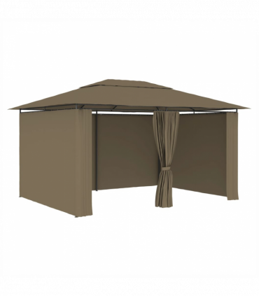 vidaXL Garden Marquee with Curtains 4x3 m Taupe 180 g/m²