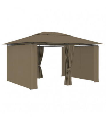 vidaXL Garden Marquee with Curtains 4x3 m Taupe 180 g/m²