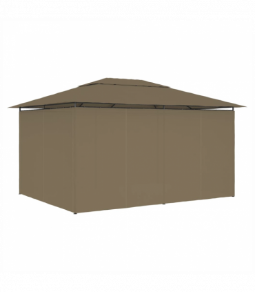 vidaXL Garden Marquee with Curtains 4x3 m Taupe 180 g/m²