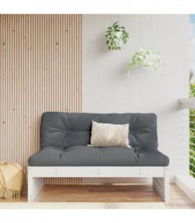 vidaXL Garden Middle Sofa White 120x80 cm Solid Wood Pine
