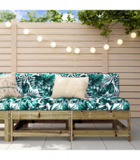 vidaXL Garden Middle Sofas 2 pcs Impregnated Wood Pine