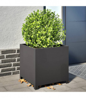 vidaXL Garden Planter Black 50x50x50 cm Steel