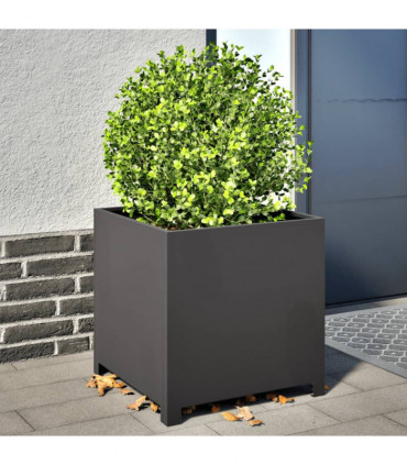 vidaXL Garden Planter Black 50x50x50 cm Steel