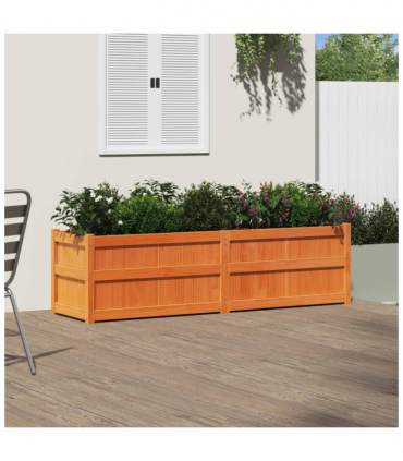 vidaXL Garden Planter Wax Brown 180x50x50 cm Solid Wood Pine