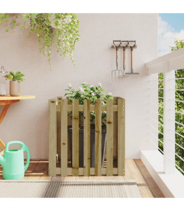 vidaXL Garden Planter with Fence Design 70x70x70 cm Impregnated Wood Pine