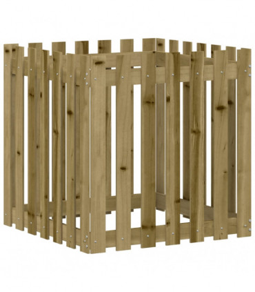 vidaXL Garden Planter with Fence Design 70x70x70 cm Impregnated Wood Pine