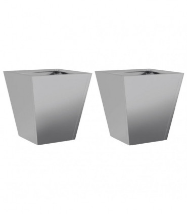 vidaXL Garden Planters 30x30x30 cm 2 pcs Galvanised Steel