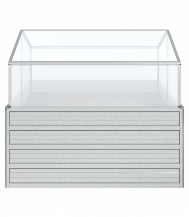 vidaXL Garden Raised Bed with Greenhouse 100x100x85 cm Silver