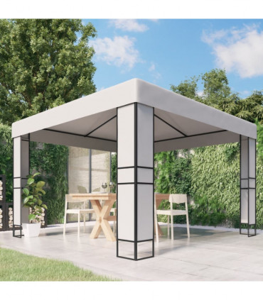 vidaXL Gazebo with Double Roof 3x3 m White