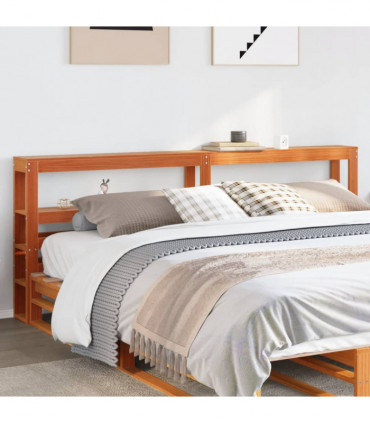 vidaXL Headboard with Shelves Wax Brown 180 cm Solid Wood Pine