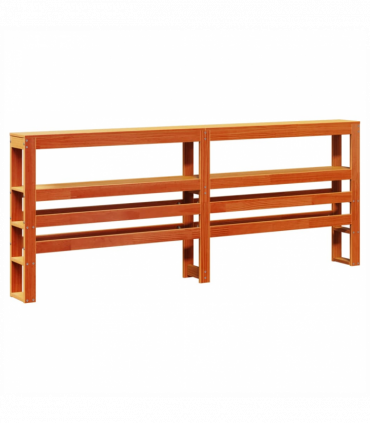 vidaXL Headboard with Shelves Wax Brown 180 cm Solid Wood Pine