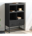 vidaXL Highboard Black 68.5x39x111.5 cm Cold-rolled Steel