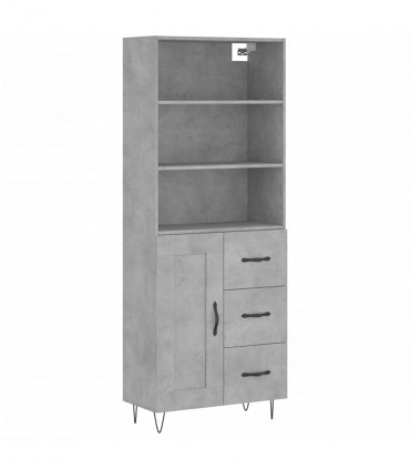 vidaXL Highboard Concrete Grey 69.5x34x180 cm Engineered Wood