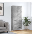 vidaXL Highboard Concrete Grey 69.5x34x180 cm Engineered Wood