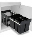 vidaXL Kitchen Cupboard Pull-out Dustbin Soft-Close 48 L