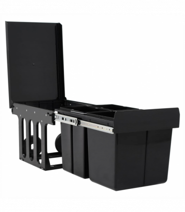 vidaXL Kitchen Cupboard Pull-out Dustbin Soft-Close 48 L