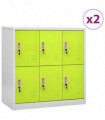 vidaXL Locker Cabinets 2 pcs Light Grey and Green 90x45x92.5 cm Steel