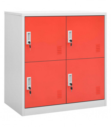 vidaXL Locker Cabinets 5 pcs Light Grey and Red 90x45x92.5 cm Steel
