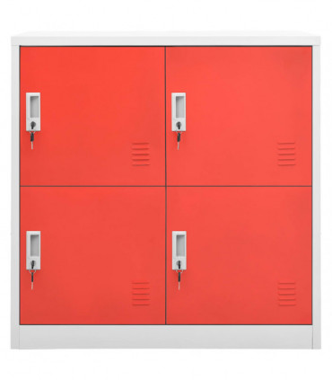 vidaXL Locker Cabinets 5 pcs Light Grey and Red 90x45x92.5 cm Steel