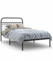 vidaXL Metal Bed Frame with Headboard Black 107x203 cm