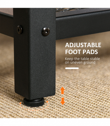 Coffee Table 2-Tier 106Lx60Wx45H cm Wood Grain/Black Frame Colour