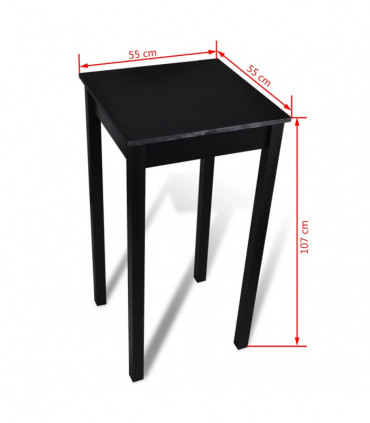 Bar Table MDF Black 55x55x107 cm