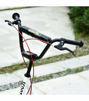 HOMCOM 90-96cm Kids Kick Scooter Adjustable Handlebar Inflatable Wheels White