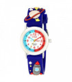 Kid's Cartoon Time Teacher Watch Multicolour Silicon Navy Blue 27mm R1513